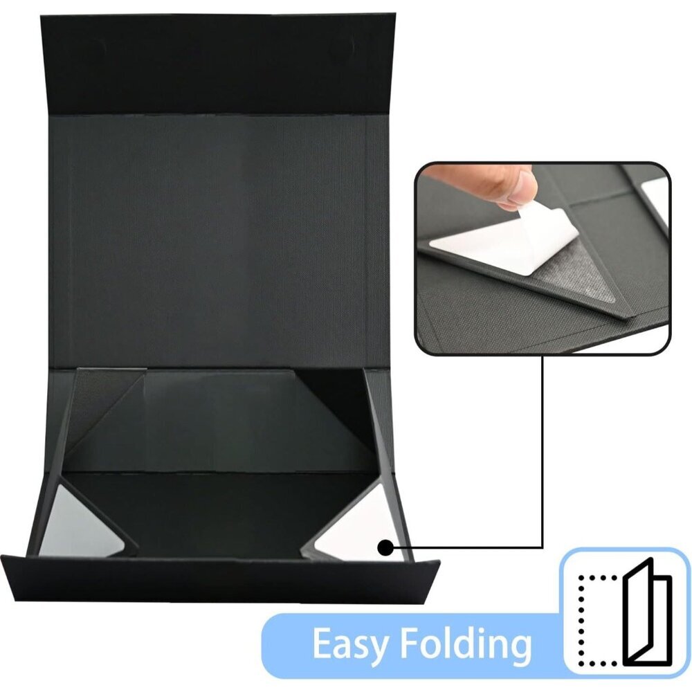 Chic Black Magnetic Gift Box 13.5''X10'' Perfect For Holidays & Celebrations View 6